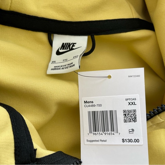 Nike Sportswear Tech Fleece Full Zip Hoodie Saturn Gold Black CU4489-700 Mens - Picture 14 of 14